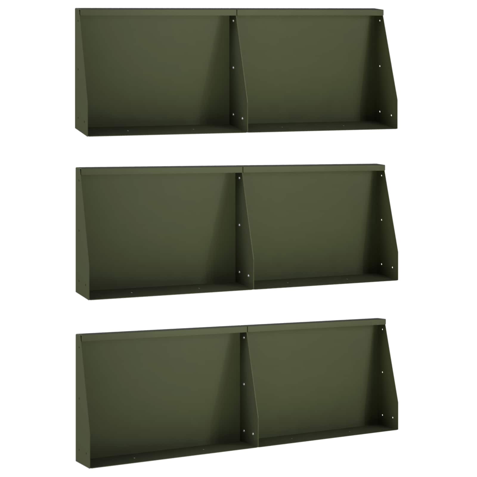 Stützmauer 6 Stk. 60 X 12 X 40 Cm Stahl Olivgrün Vidaxl
