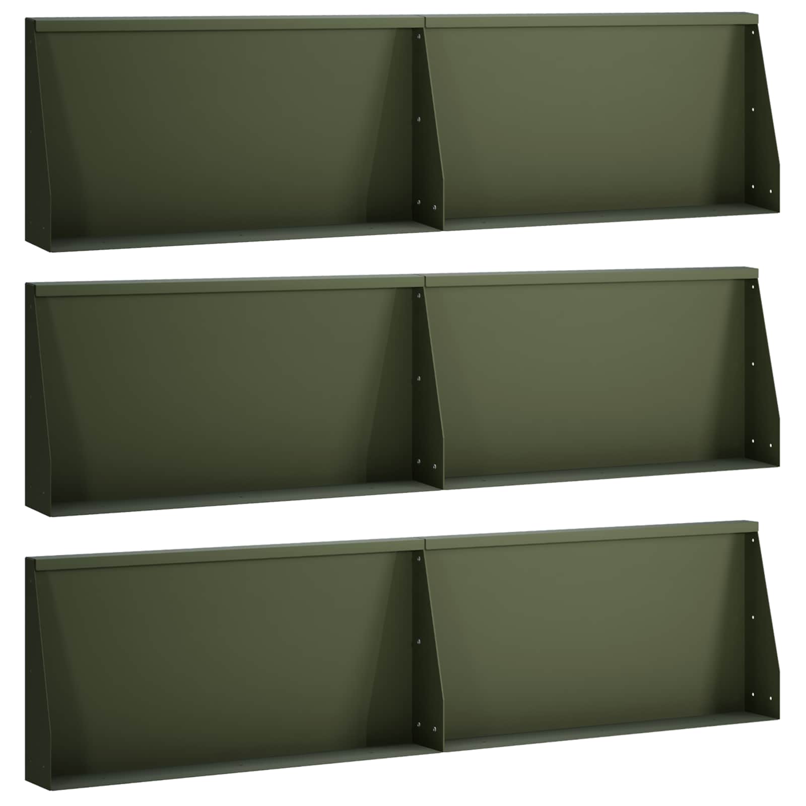 Stützmauer 6 Stk. 80 X 12 X 50 Cm Stahl Olivgrün Vidaxl