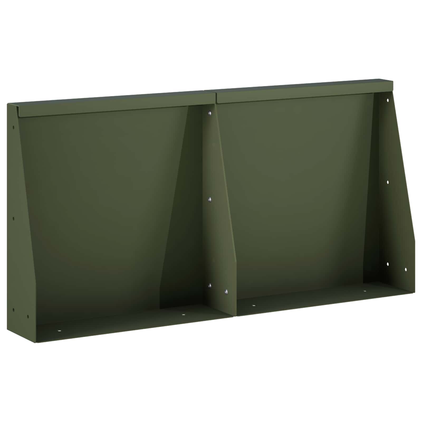 Stützmauer 2 Stk. 40 X 12 X 40 Cm Stahl Olivgrün Vidaxl