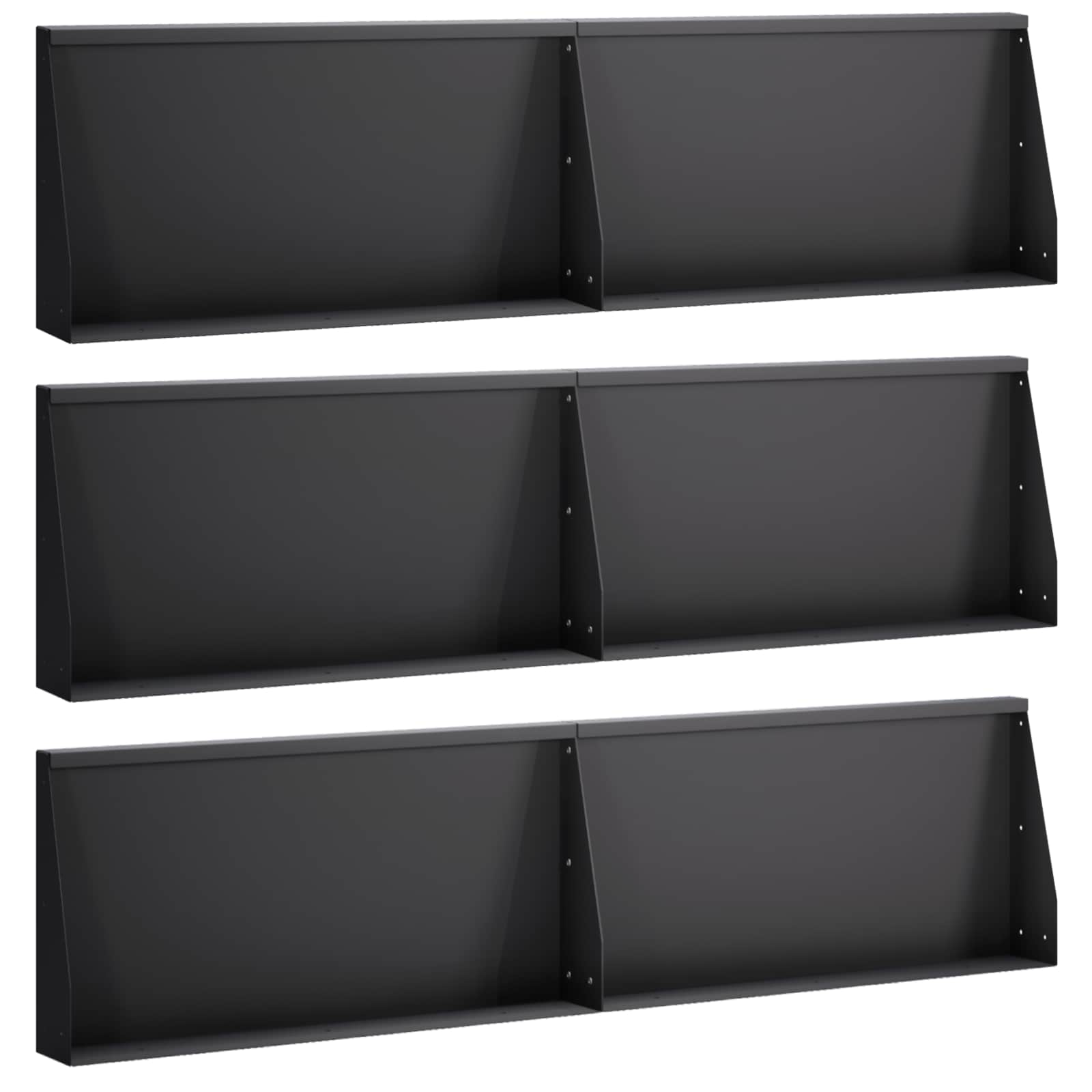 Stützmauer 6 Stk. 80 X 12 X 40 Cm Stahl Schwarz Vidaxl