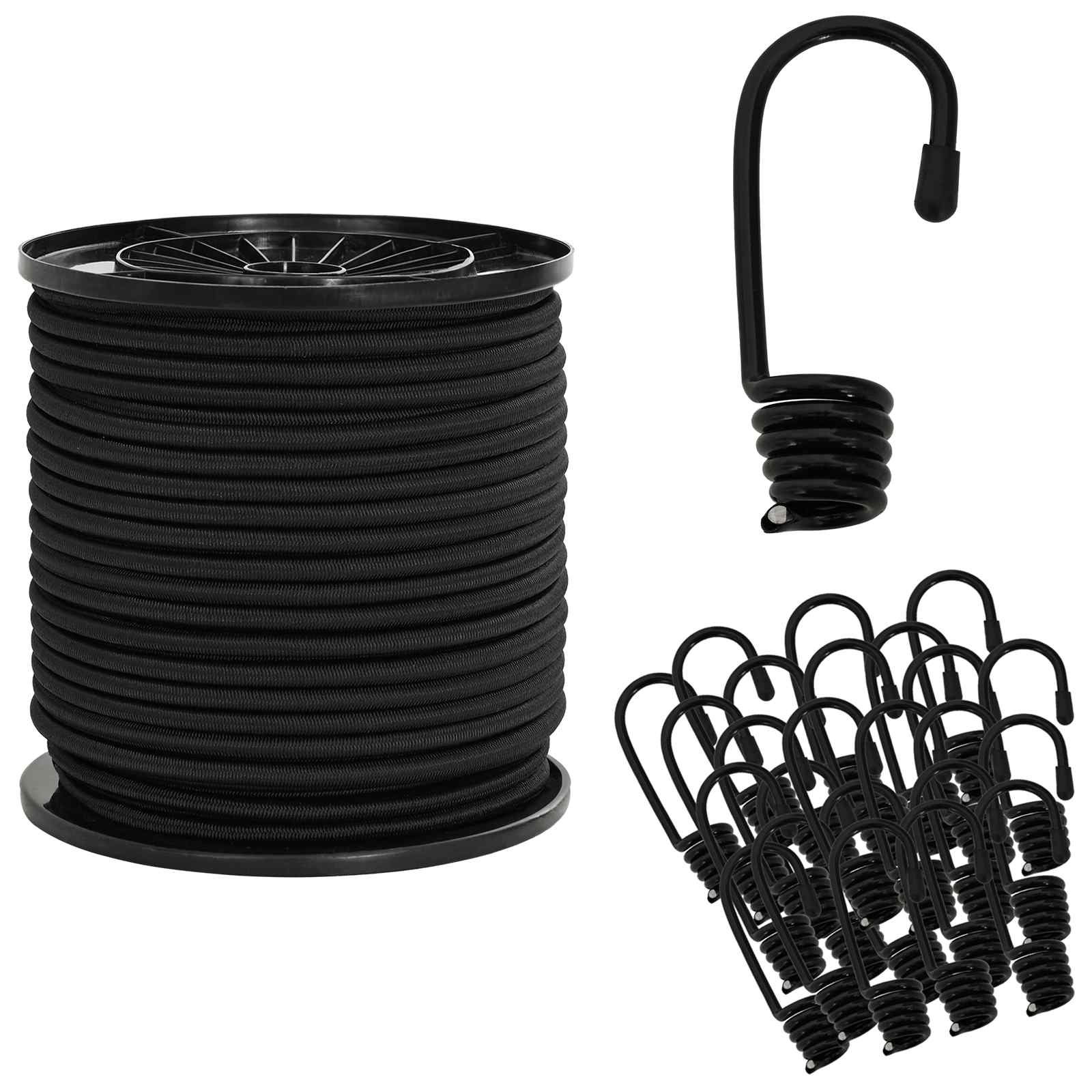 Bungee-schnüre Mit Haken 4 Mm Schwarz Pp Und Gummi Vidaxl