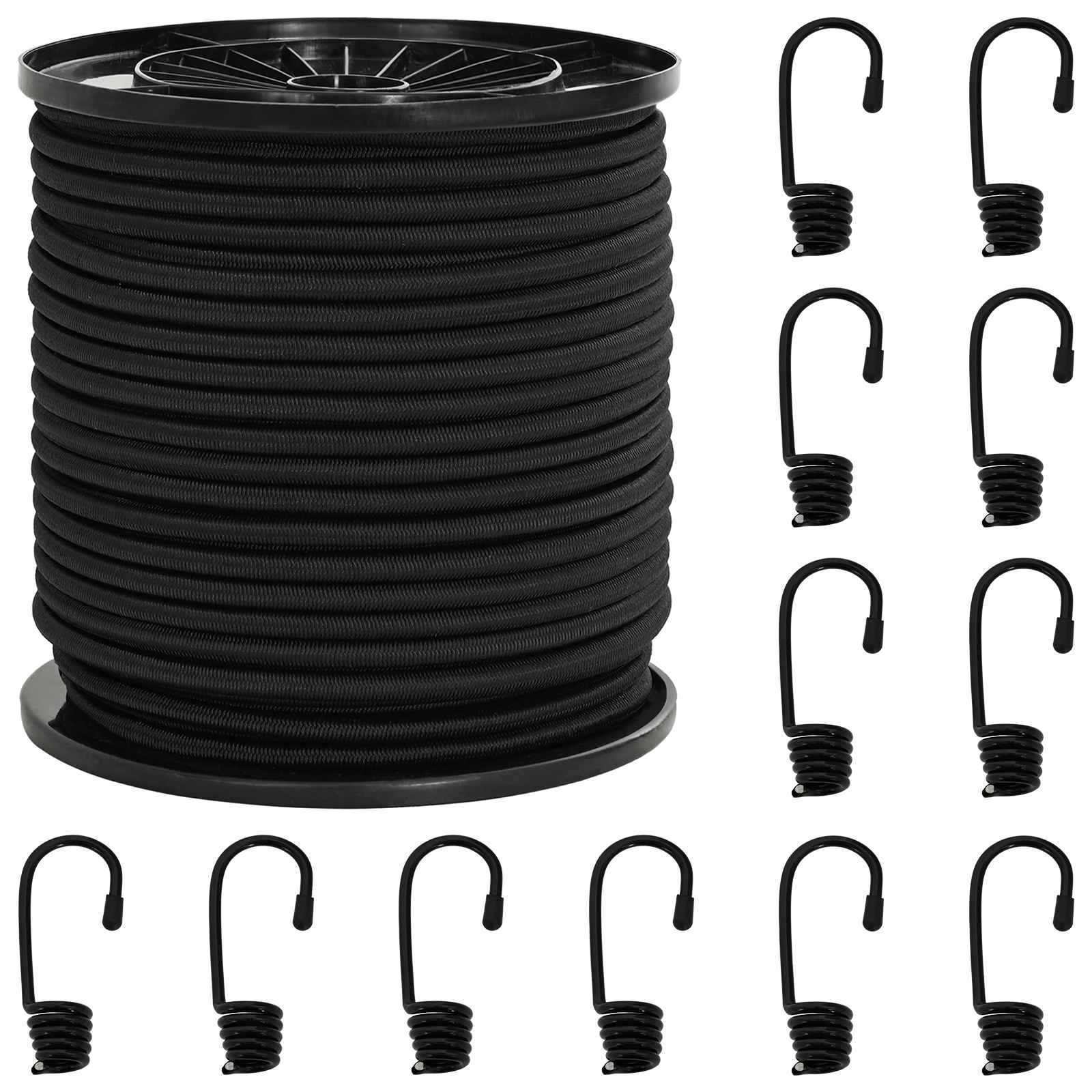 Bungee-schnüre Mit Haken 6 Mm Schwarz Pp Und Gummi Vidaxl