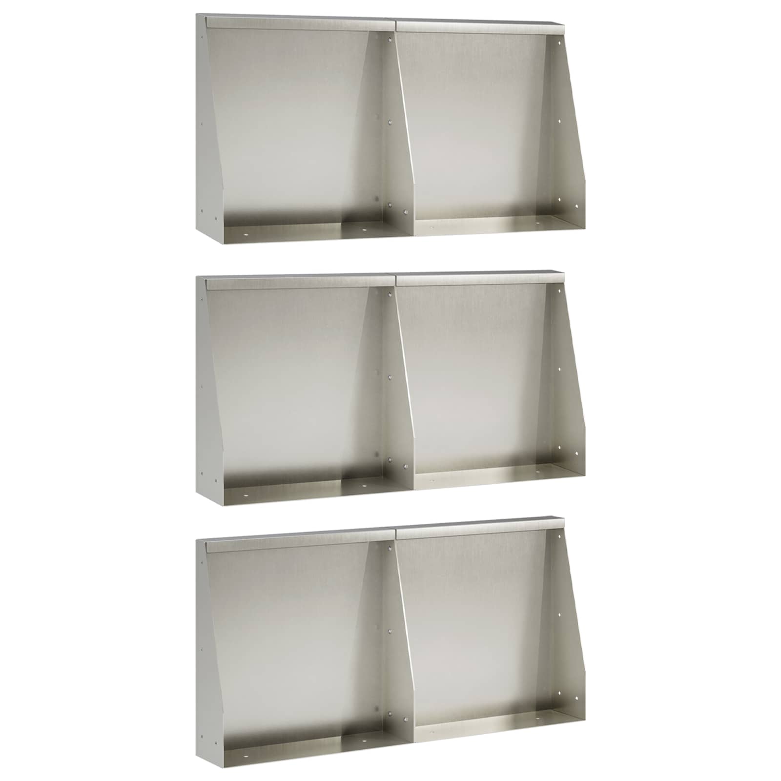 Stützmauer 6 Stk. 40 X 12 X 50 Cm Edelstahl Silber Vidaxl