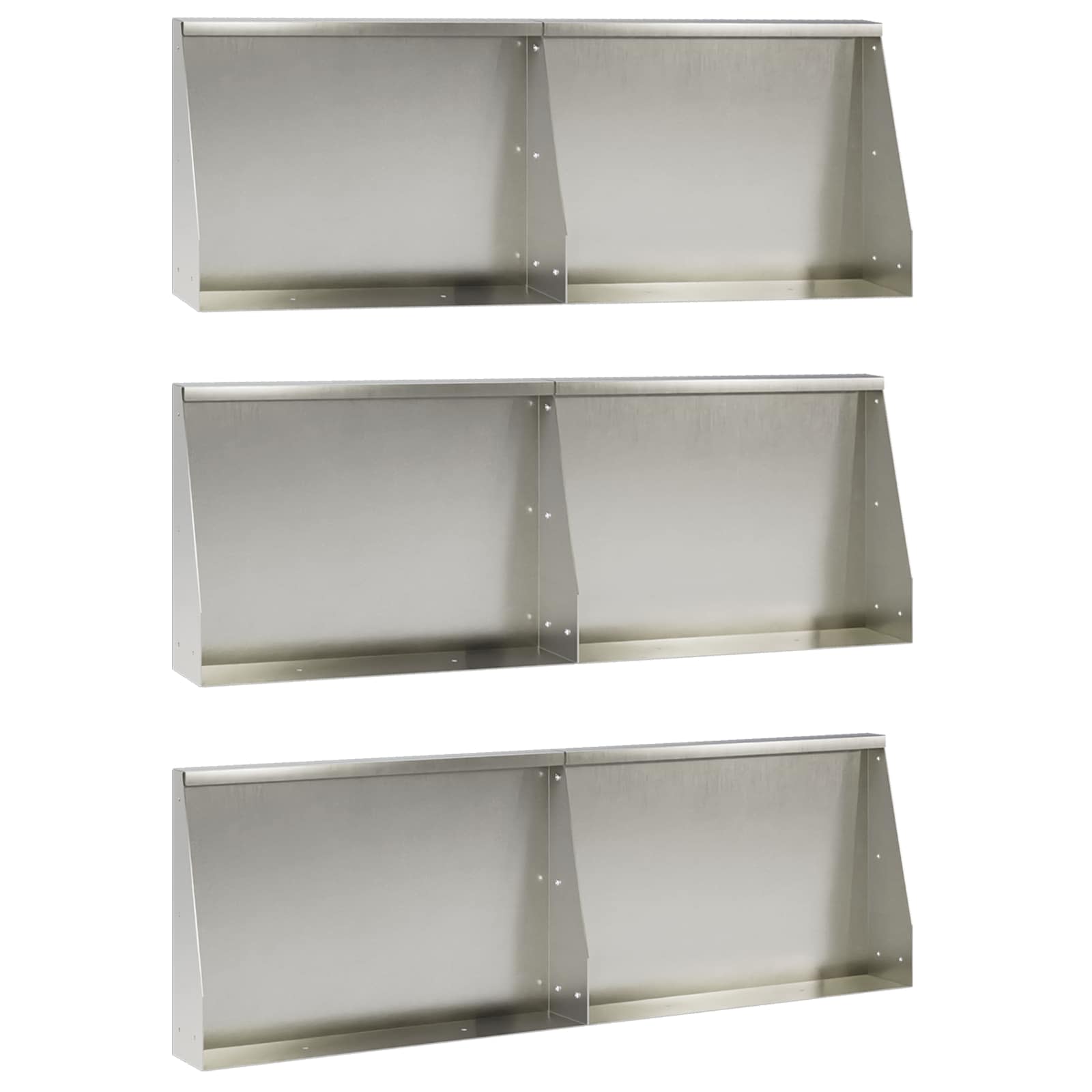 Stützmauer 6 Stk. 60 X 12 X 30 Cm Edelstahl Silber Vidaxl