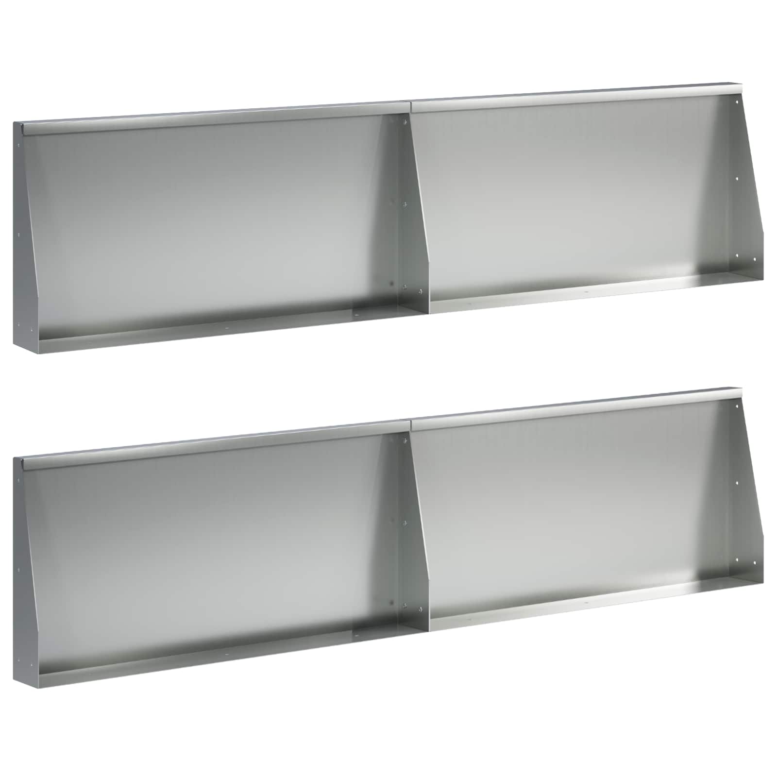 Stützmauer 4 Stk. 80 X 12 X 50 Cm Verzinkter Stahl Silber Vidaxl
