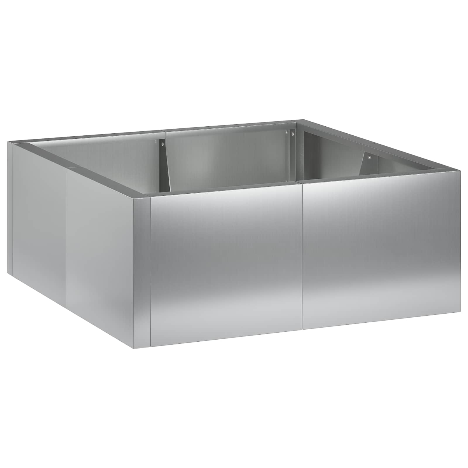 Stützmauer 4 Stk. 100 X 100 X 50 Cm Verzinkter Stahl Silber Vidaxl