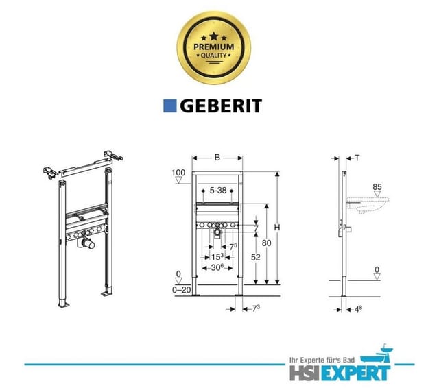 Geberit Spülkasten wc Vorwandelement Waschbecken 60 cm Armatur Bad Komplettset