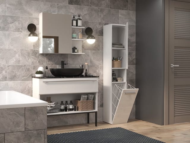 Badezimmerpfosten Nel III, GLÄNZEND WEISS