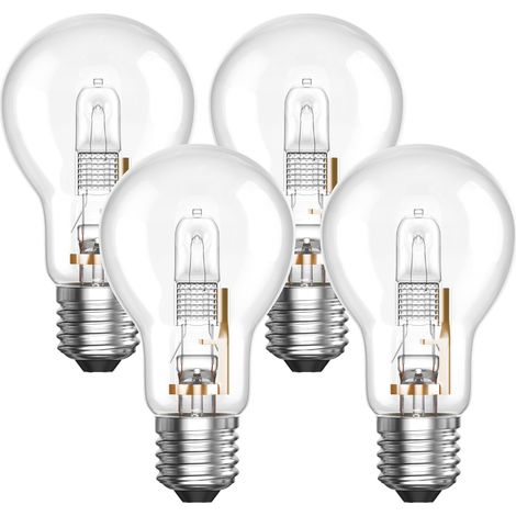 E27 100w Dimmbare Halogenlampe, 2700k Warmweiß, Klarglas, Für Decken-, Tisch-, Wand- Und Stehlampen, 4er-pack