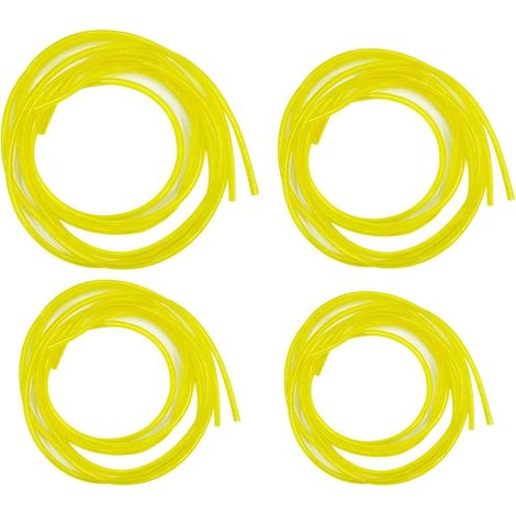 4 Stück Kraftstoffschläuche, 1 M Länge, Universeller Kraftstoffschlauch, Gartengeräte, Gelb Transparent Für Laubbläser, Trimmer, Kettensäge, Rasenmäher