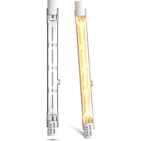 300w Dimmbarer R7s 118mm Warmweiß 2800k R7s Linearer Stiftstrahler 5900lm Ac220-240v Für Zuhause, Arbeit, Sicherheit, Straßenbeleuchtung Usw. (2 Stück)