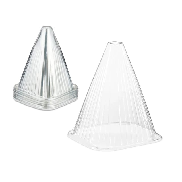 Relaxdays - Pflanzenhut, 32er Set, Schneckenschutz, Frostschutz, HxBxT: 22 x 19 x 19 cm, Pflanzenhütchen pvc, transparent