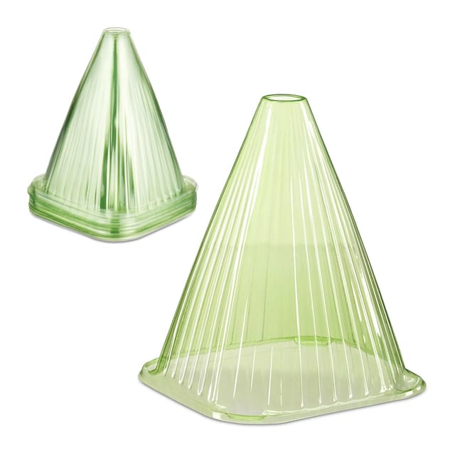 Relaxdays - Pflanzenhut, 32er Set, Schneckenschutz, Frostschutz, hbt: 22 x 19 x 19 cm, Pflanzenschutzhauben pvc, hellgrün