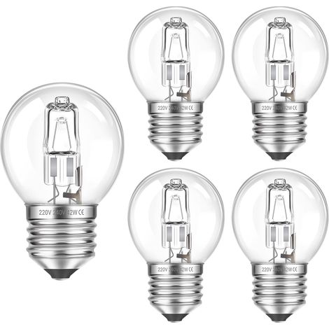 G45 E27 Dimmbare Glühbirne 2700k Warmweiß – 5er-pack – Für Kronleuchter, Wandleuchten, Stehlampen – Klarglas, 230 V