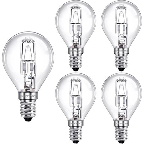 E14 G45 Warmweiß 2700k 4,2w Glühbirne, 45mm Klarer Glaskolben Für Kronleuchter, Deckenleuchten, Stehlampen - 5er-pack