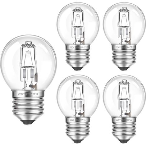 E27 G45 28w Dimmbare 230v Glühbirne, Klarglas, Warmweiß 2700k - 5er-pack Für Kronleuchter, Deckenleuchten, Stehlampen