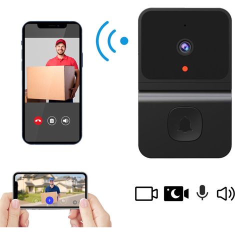 Intelligente Drahtlose Türklingelkamera, 1080p-wlan-video-türklingelkamera Mit Zwei-wege-audio, Nachtsicht, Cloud-speicher, Wetterfester Hd-smart-sicherheits-video-türklingel