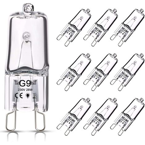 G9 Halogenlampen, 28 W, 230 V, 370 Lm, 2800 K Warmweiß, Dimmbar, 10er-pack, Für Kronleuchter, Wandleuchten, Schrank- Und Gartenbeleuchtung