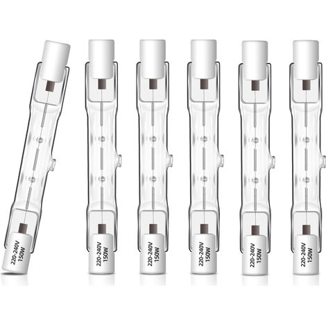 6er-pack R7s Halogenlampen, 78 Mm, 150 W, 230 V, Dimmbar, R7s Linear-halogen, Warmweiß 2700 K, 2250 Lm, J78 Halogen Für Flutlichtstrahler, Gartenbeleuchtung, Arbeitsleuchten, Stehlampen