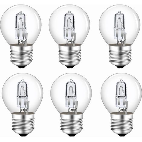 6er-pack G45 E27 28w Dimmbare Glühbirnen, Warmweiß 2700k, Klar, Für Kronleuchter, Tischlampen, Stehlampen