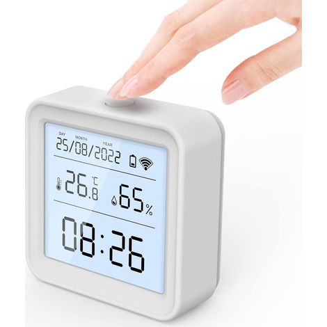 Wlan-thermometer Und Hygrometer Für Den Innenbereich Mit Hintergrundbeleuchtetem Display, Tuya-kompatibel, Datenprotokollierung, Für Babyzimmer Und Zuhause
