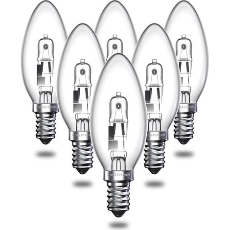 E14 28w Halogen-kerzenlampe, Warmweiß 2700k, Dimmbar, 6er-pack – Vintage-edison-glühbirne Für Stimmungsvolles Licht