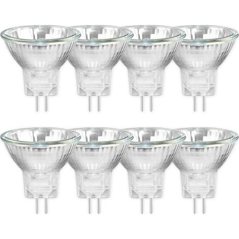 8er-pack Mr11 12v 20w Gu4 Halogenlampen, Dimmbar, 250 Lm, Warmweiß (2700 K), 30° Abstrahlwinkel, Spotlicht, Bi-pin-glassockel