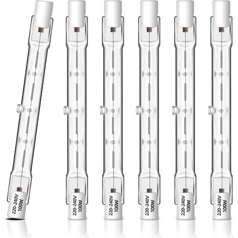 6er-pack R7s 118 Mm 100 W Dimmbare Halogenlampen, Lineare R7s-lampen, 2700 K Warmweiß, 1500 Lm, 230 V Wechselstrom, J118 Halogen Für Flutlichtstrahler, Landschaftsbeleuchtung, Arbeitsleuchten, Stehlam