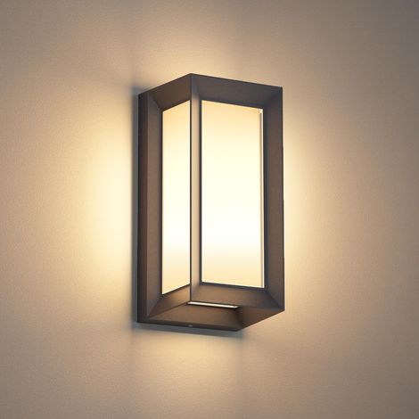E27 Außen-/innenwandleuchte Ip65 - Moderne Lampe Mit Max. 60 W Für Terrasse, Flur, Eingangsbereich - Pc & Aluminium Anthrazit (leuchtmittel Nicht Enthalten)