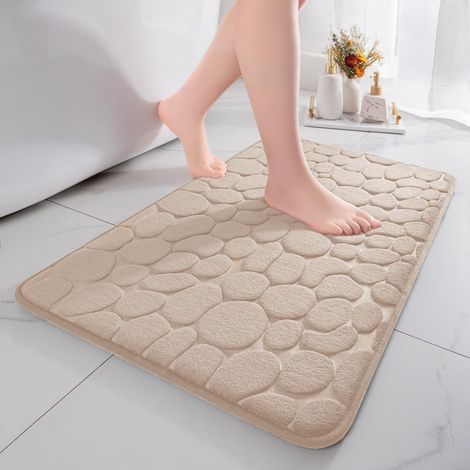 Badematte Aus Memory-schaum – Saugfähige Duschmatte – Badezimmermatte – Rutschfeste Matte Für Bad Und Wohnzimmer – 50 X 80 Cm – Beige