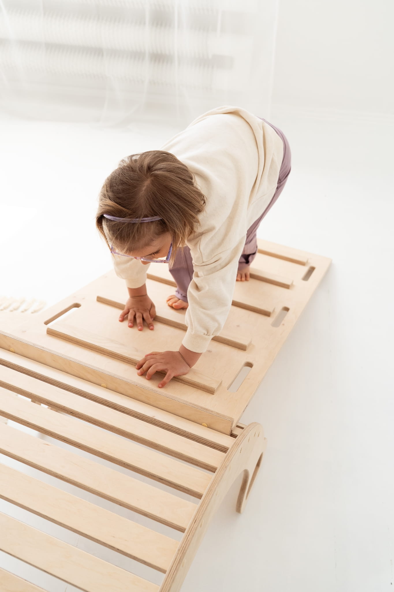 2-in-1 Montessori-schaukelstuhl Xxl + Leiterrutsche – Holz