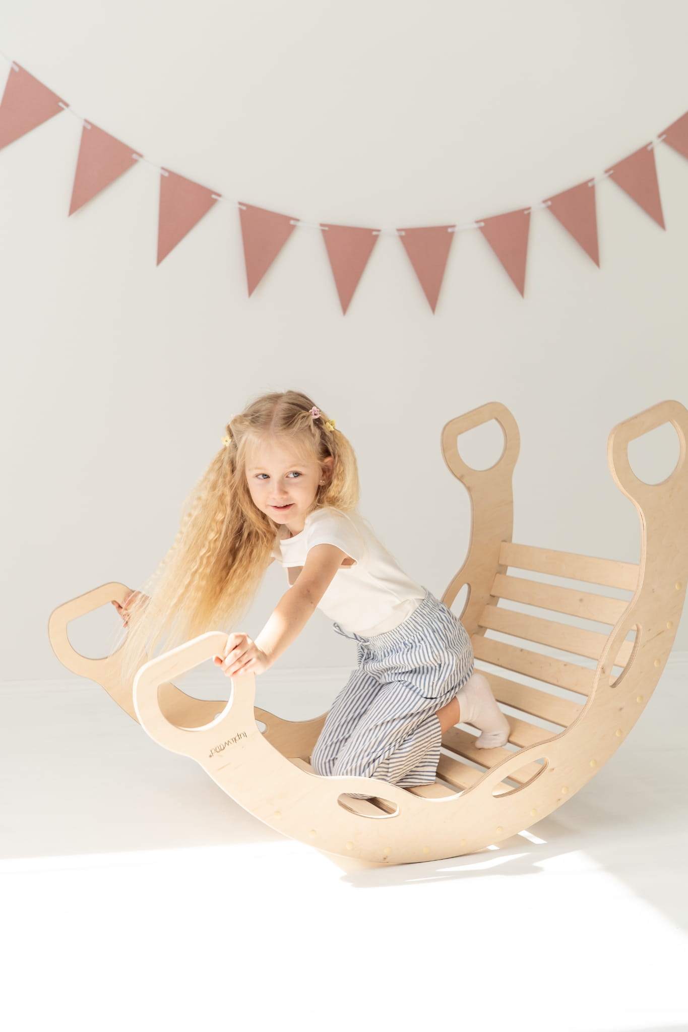 Montessori-schaukelstuhl Xxl Mit Griffen – Holz