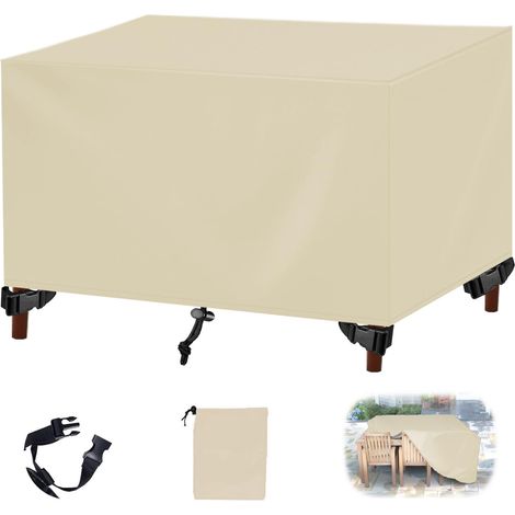 Gartentischabdeckung Aus 420d Oxford-gewebe, Uv-beständig, Schutz Für Gartenmöbel – Beige, 60 X 60 X 60 Cm