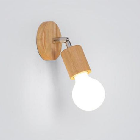 350° Drehbarer Wandstrahler – Retro-industrie-wandleuchte Aus Holz Mit E27-fassung Für Die Innenbeleuchtung In Flur, Schlafzimmer Oder Bar