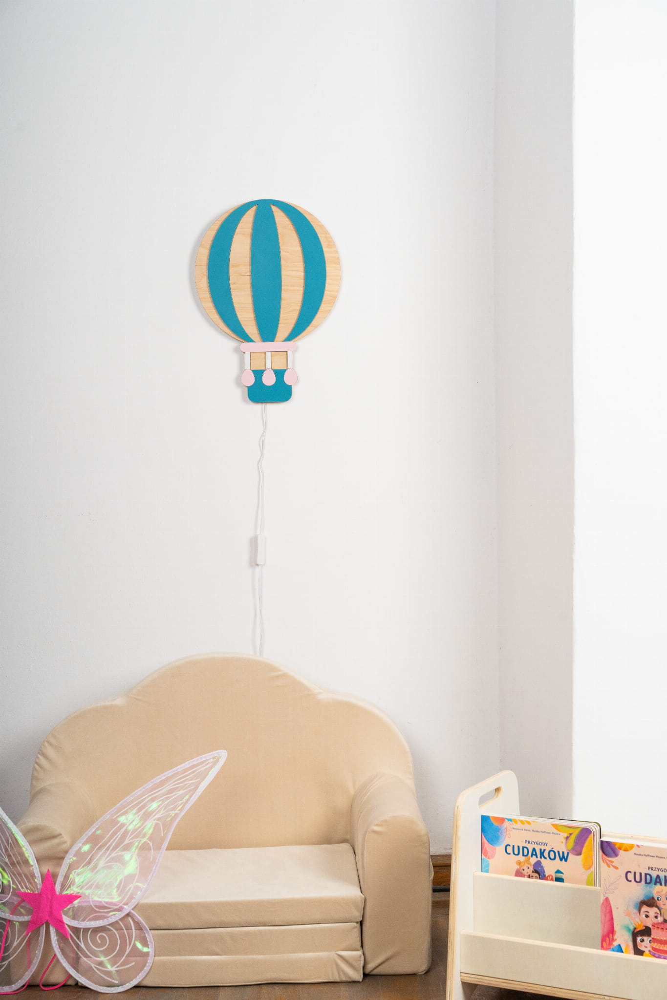 Holz-luftballonlampe Fürs Kinderzimmer - Nachttischlampe Für Kinder - Tupti.lights