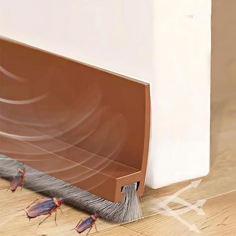 100 Cm Lange, Braune Türdichtung Mit Bürstenstruktur, Selbstklebender Schalldämmstreifen, Individuell Zuschneidbar