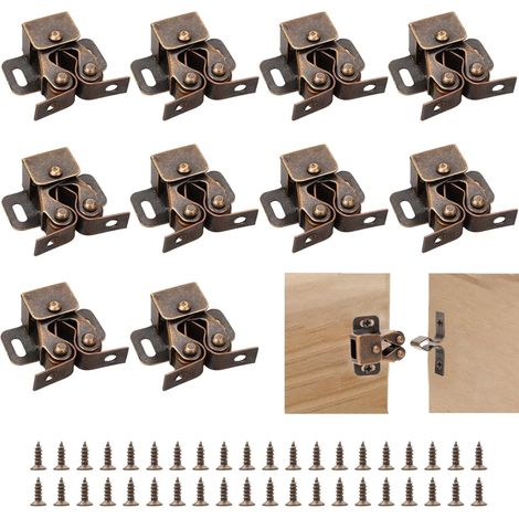 10-teiliges Möbelriegel-set Für Schranktüren, Doppelrollenriegel Für Braune Schränke