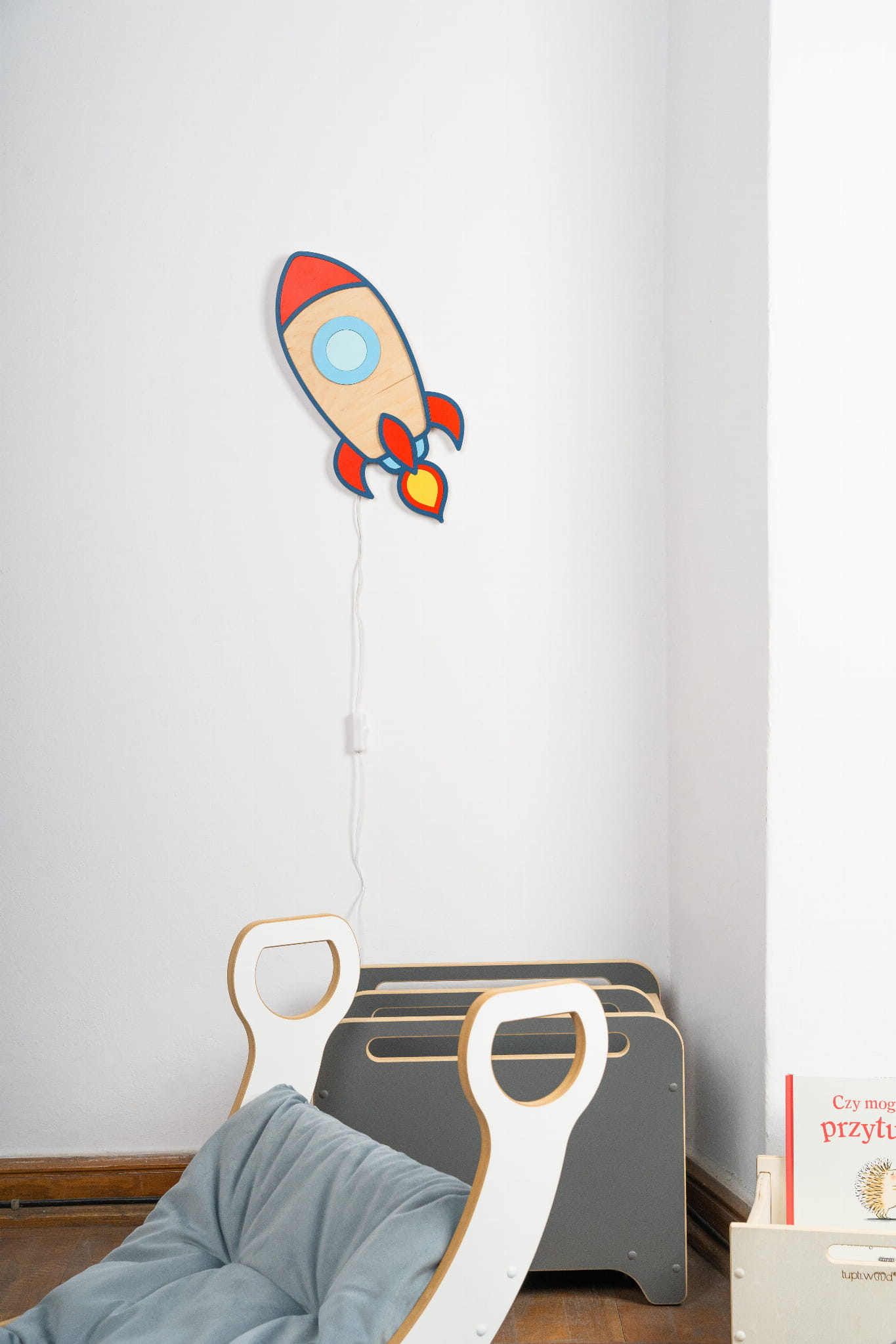 Holzlampe Rakete Fürs Kinderzimmer - Nachtlicht Für Kinder - Tupti.lights
