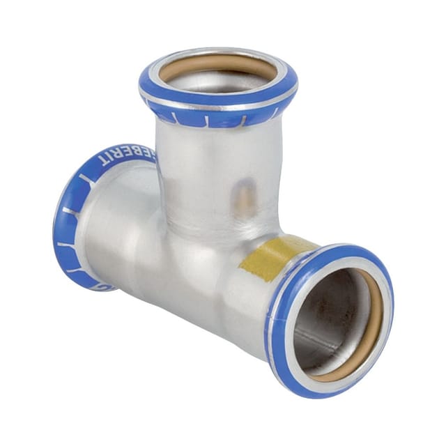 Geberit Mapress Edelstahl T-Stück egal, Gas, d 22mm
