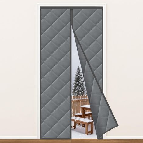 Magnetischer Isoliervorhang Für Türen, 120 X 220 Cm – Wärmedämmend, Wind- Und Wasserdicht – Kälteschutz Ohne Bohren – Dunkelgrau