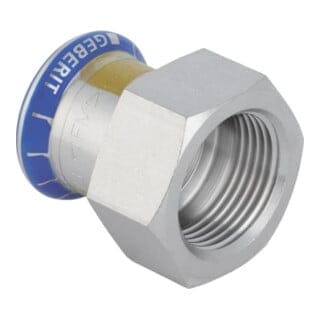 Geberit - Mapress Edelstahl Übergang mit Innengewinde, Gas, d 22mm, Rp 1/2'