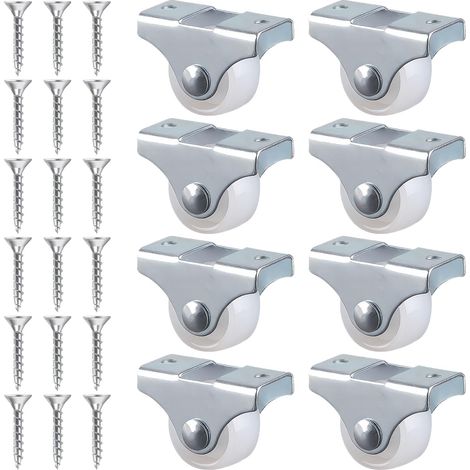 8er-pack Mini-festrollen Aus Gummi, 25 Mm, Für Möbel: Robuste Tragfähigkeit Von 40 Kg, Inklusive Metall-montageplatte Und Schrauben, Ideal Zur Verbesserung Der Möbelmobilität (1 Zoll)