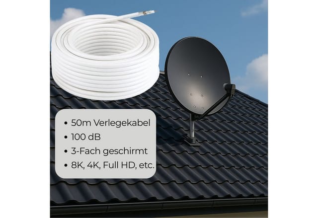 SAT-Antennenkabel Digital 50m 100dB Rolle
