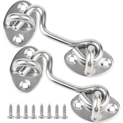 Set Aus 2 Kabinenhaken Und Ösenriegeln Für Schiebetüren, Schlafzimmer, Badezimmer, Fenster, 7,6 Cm Tore