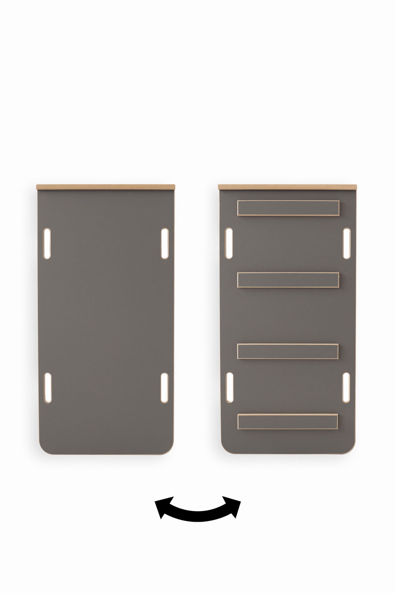 2-in-1-rutsche/kletterwand-leiter Für Montessori-wippe L Und Würfel – Grau