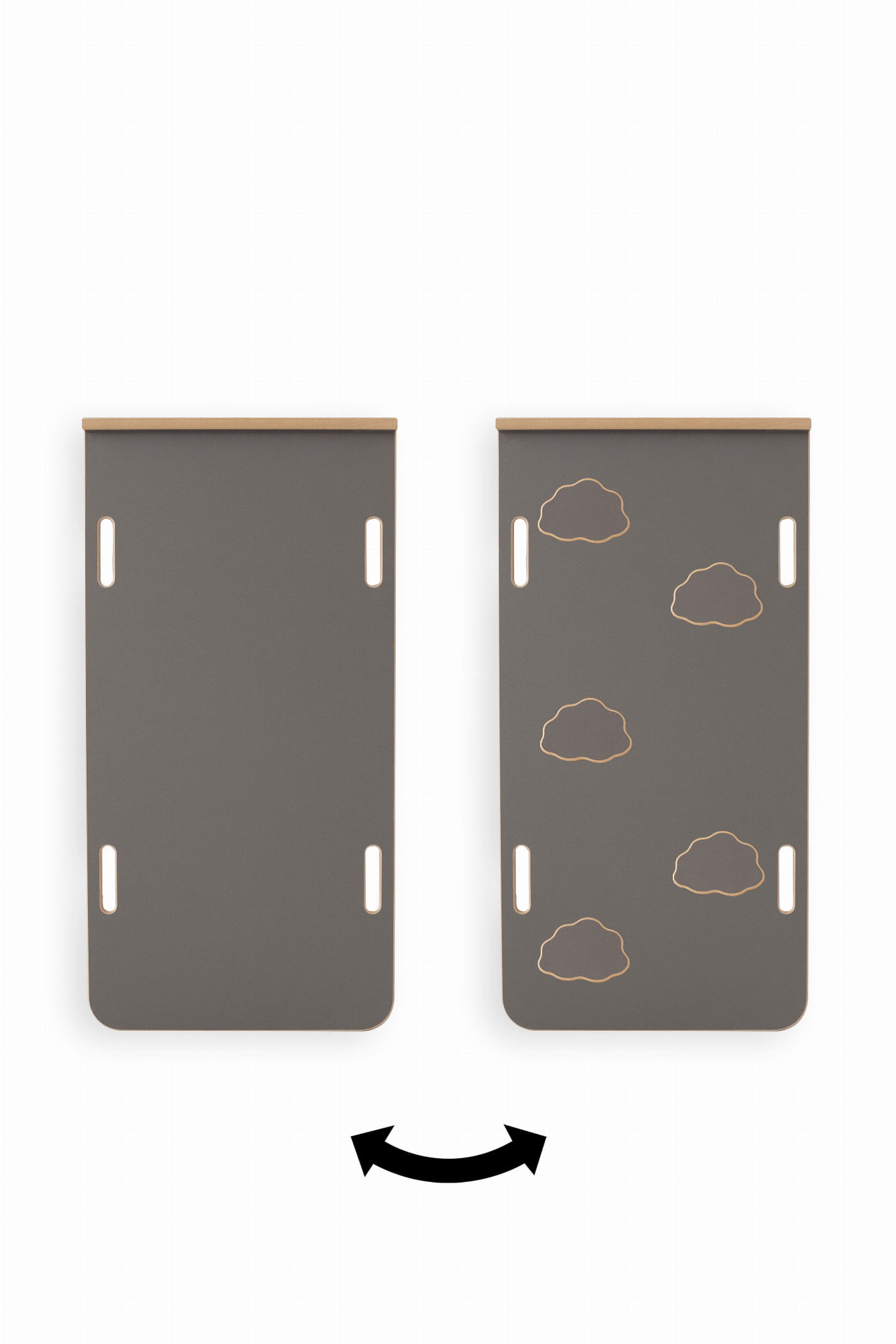 2-in-1-rutsche/kletterwand „clouds“ Für Montessori-wippe L Und Würfel – Grau