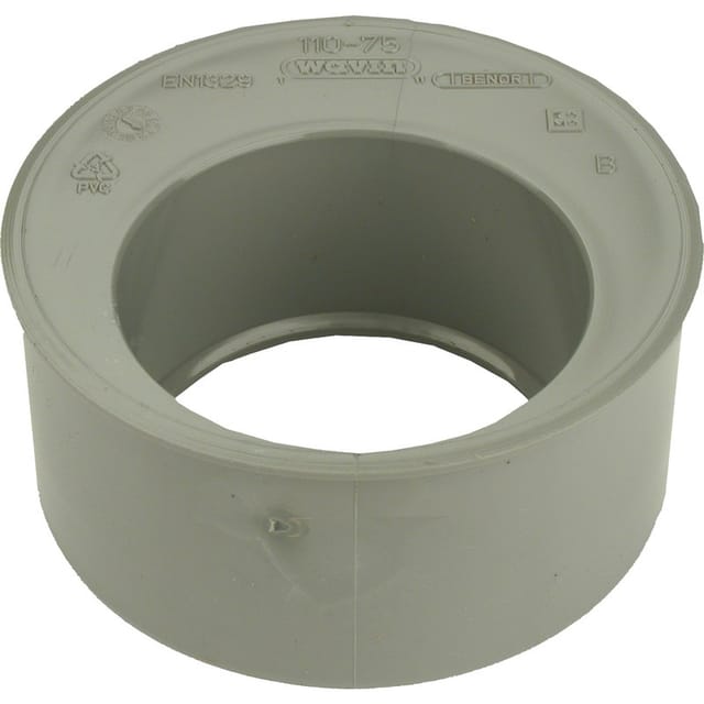 Wavin einfacher D100/40 Reduktionsstopfen grau PVC