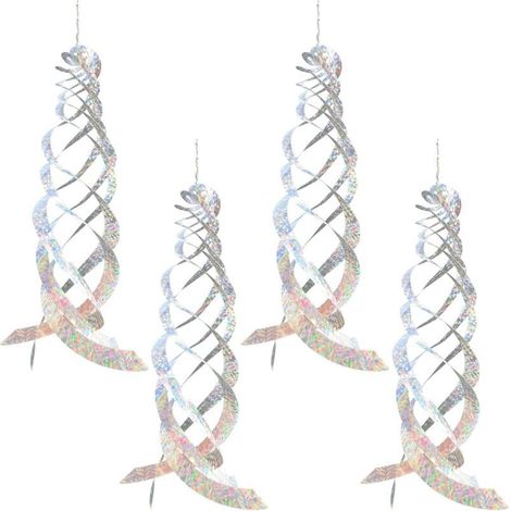 Set Mit 4 Taubenabwehrmitteln, Reflektierende Anti-taubenstreifen, Hängendes Windmühlen-design Für Balkon Und Garten