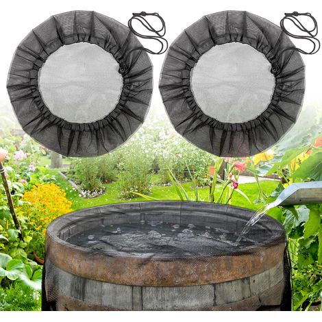 Set Mit 2 Verstellbaren 60-cm-regenwassertanknetzen – Laub- Und Insektenschutz Mit Kordelzug