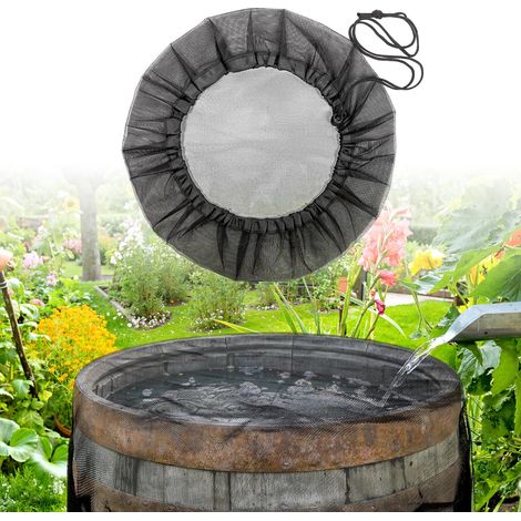 Set Mit 2 Verstellbaren Regenwassertank-schutznetzen – Schutz Vor Laub, Insekten Und Schmutz (120 Cm) Mit Kordelzug